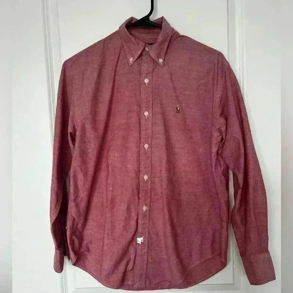 Boys Polo Ralph Lauren Pink Polo Logo Size 4 Long Sleeve - Picture 2 of 13